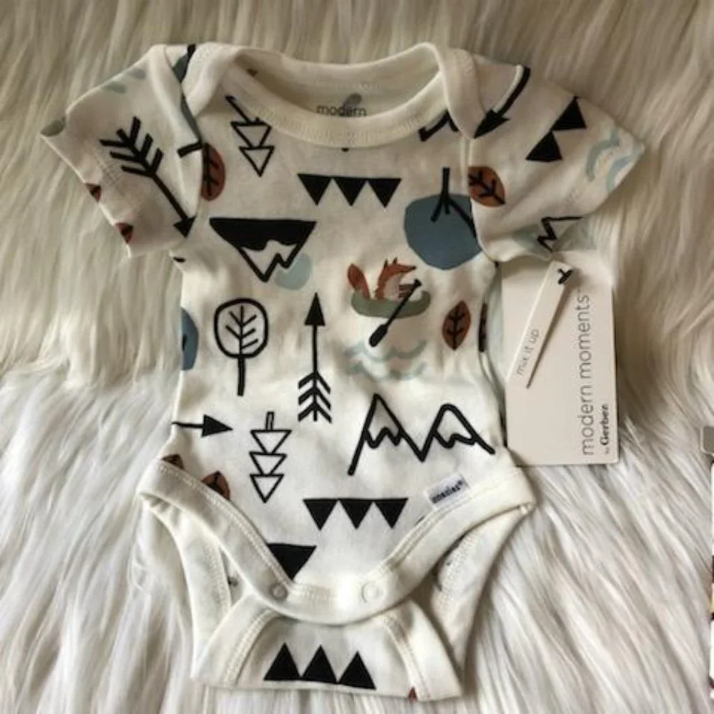 Woodland Critter Baby Onesie/Bib Set